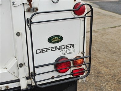 Rear lamp guard on a Defender